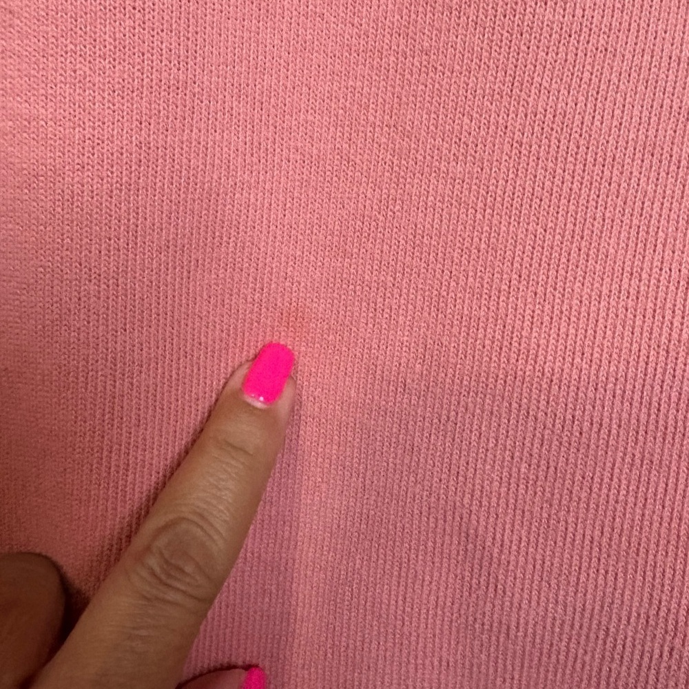 Tommy Bahama Athleisure Ribbed 100% Cotton Coral Knit 1/4 Top and Cropped Pants. - Picture 16 of 16